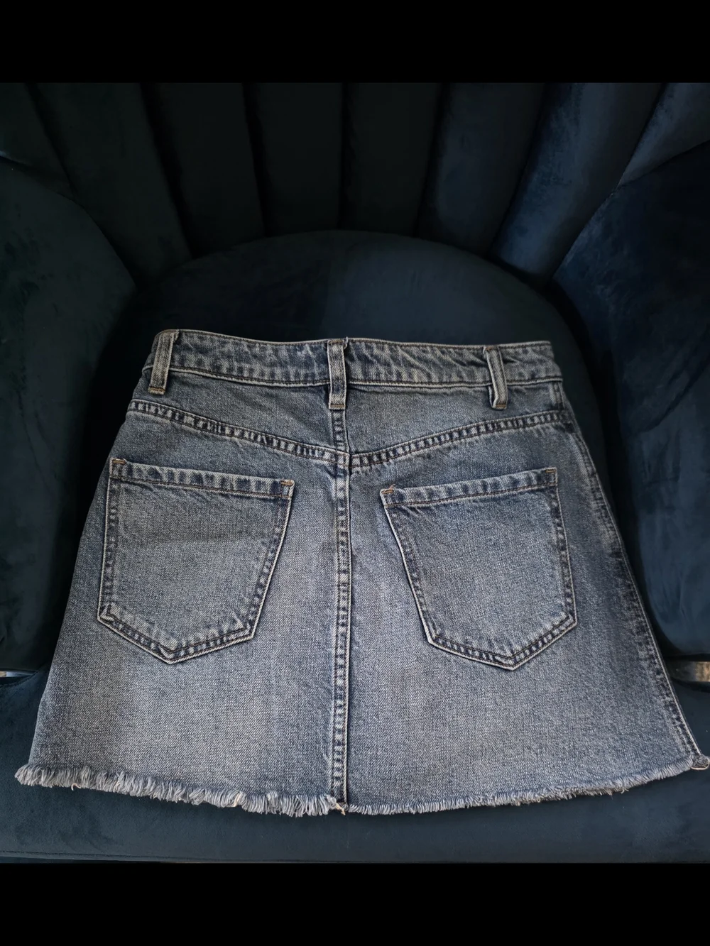 We The Free Light Blue Denim Zip-Front Mini Skirt Size 25 - Picture 3 of 6